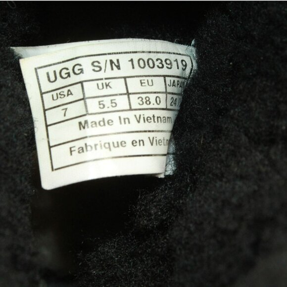 UGG Australia Jocelin Black Leather Shearling Lined Winter Boots Size 7 - Picture 8 of 9